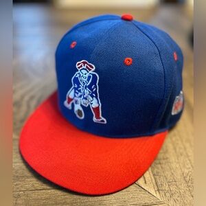New England Patriots Snap Back Hat Cap Mitchell & Ness Wool Blue/Red NFL  NWOT